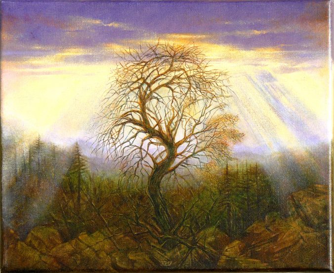 Harzreise, Mischtechnik auf Leinwand, 2018